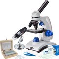 United Scope. AmScope 40X-1000X Monocular Microscope, 25-pc Slide Set, Tweezers Plus USB Digital Microscope VB-M162C-2L-SLVR